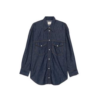Khaite Christensen Contrast-stitch Denim Shirt