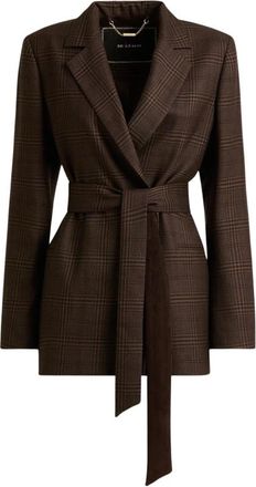 Kiton Kasjmier Glen Plaid Ceintuurblazer - Dames - Blazers - Bruin - S - Kasjmier - Jassen