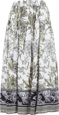 Fay Floral Print Elastic Long Skirt