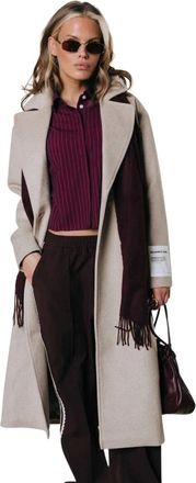 Colourful rebel Zania Double Breasted Wool Long Coat - Dames - Mantels - Beige - Maat: M Wol