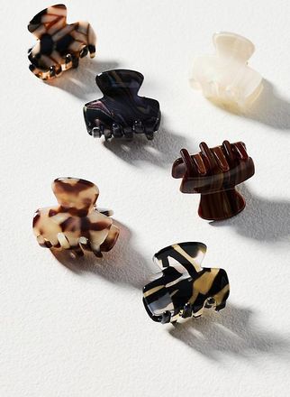 Anthropologie Speckled Mini Hair Clip Set
