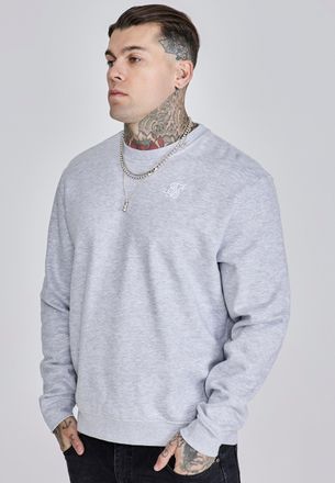 Siksilk Su&eacute;ter de lana gris marl esencial para hombre SikSilk XL