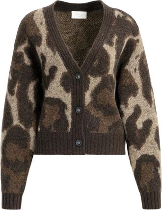 YaYa C&aacute;rdigan de lana tejido con mangas murci&eacute;lago - Knitwear - Mujer - Marr&oacute;n - 2XS