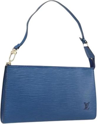 Louis Vuitton Pre-owned Accessory Pouch - Dames - Vintage Schoudertas - Blauw - ONE Size - Leer - Vintage