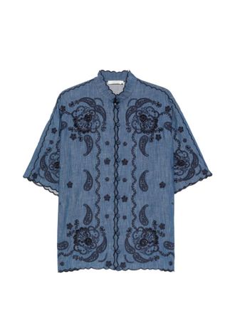 Zimmermann Blue Regular Embroidered Shirt