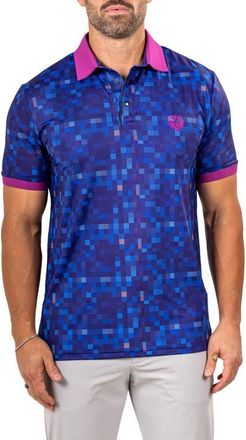 Maceoo Martyr0015 Print Golf Polo in Blue at Nordstrom, Size 3