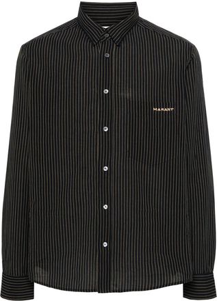 Isabel Marant Jasolo striped cotton shirt - men - Cotton - L - Black