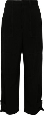 Loewe Anagram-tab tapered trousers - Black