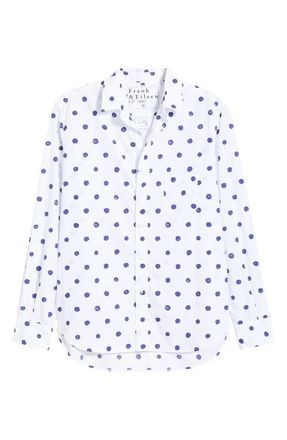 Frank & Eileen Eileen Relaxed Button-Up Shirt in Large Blue Dots at Nordstrom, Size X-Small
