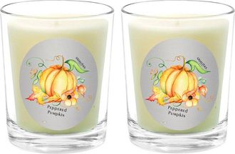 Qualitas Peppered Pumpkin Two Scented Beeswax Candle Set