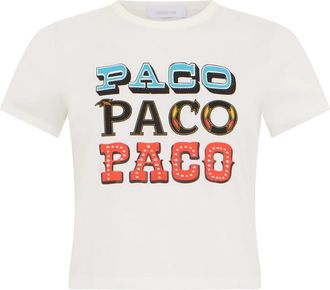 Paco Rabanne Paco Grafische T-shirt - Dames - T-shirts - Wit - S - Katoen - Tops