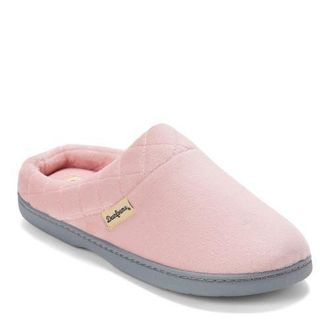 Dearfoams Darcy Quilted Cuff Velour Clog Slipper in Pale Mauve at Nordstrom, Size X-Large