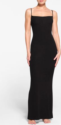 SKIMS Long Dress With Straps, Womens, Black
