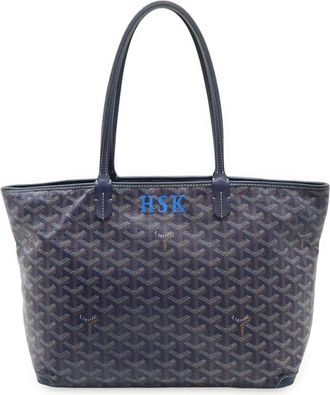 Goyard Artois PM Tote Bag Navy PVC/Leather