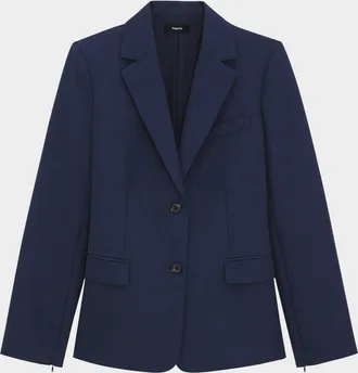 Theory Two-Button Zip-Sleeve Jacket