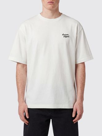 Maison Kitsun&eacute; T-shirt girocollo in cotone con logo a contrasto e spalle scese