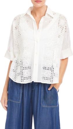 Fifteen Twenty Alisa Eyelet Shirt in White at Nordstrom, Size Small