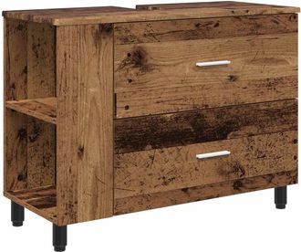 vidaXL Unidad De Tocador De Ba&ntilde;o Madera Envejecida 80 X 35 X 60 Cm Vidaxl