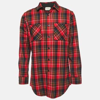 Fear of God Red Plaid Cotton Button Front Full Sleeve Shirt