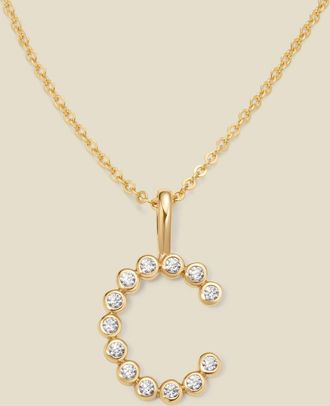Made by Mary CZ Poppy Initial Necklace