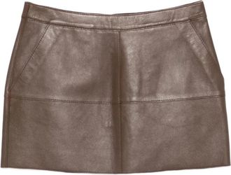 P.A.R.O.S.H. Maciock 26 Mini Rok - Dames - Leren & Su&egrave;de rokken - Bruin - M - Leer - Rokken