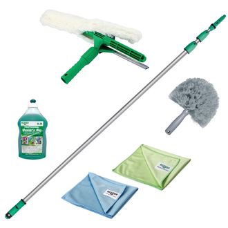 Unger Set De Limpieza Para Jard&iacute;n De Invierno Unger Incl. Detergente, Limpiacristales, Varilla Alargadora, Pa&ntilde;os De Microfibra, Limpieza Sin Rayas) Ak130