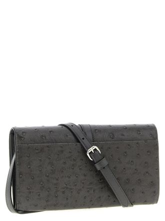 Stella McCartney Ostrich-Embossed Faux Leather Wallet - Black