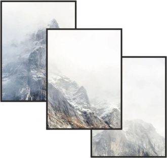 OEM Cuadros Decorativos De Pared P&oacute;steres Tr&iacute;ptico Para La Pared Del Dormitorio Monta&ntilde;as En La Niebla