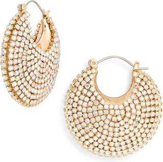 Tasha Stone Pav&eacute; Hoop Earrings in Gold at Nordstrom Rack