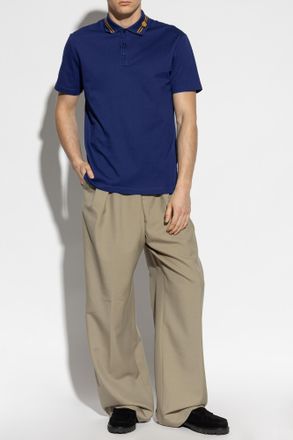 Versace Cotton Polo, Mens, Navy Blue