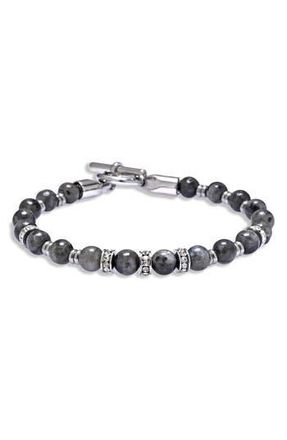 Eye Candy Los Angeles Liam Labradorite Beaded Bracelet in Silver at Nordstrom Rack