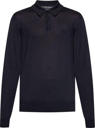 Dolce & Gabbana silk polo shirt - Blue