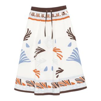 Herno Midi Skirts, female, Multicolor, Size: S Skirt in Summer Print Cotton