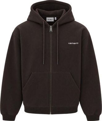 Carhartt Work in Progress Dark Brown Logo Hoodie