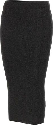KANGRA Gebreide Longuette Rok - Dames - Kokerrokken - Zwart - M - Rokken