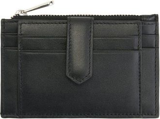 Royce New York Leather Zippered Compact Card Case Wallet