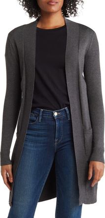 By Design Hudson Mid Thigh Lightweight Cardigan in Charcoal Heather at Nordstrom Rack, Size X-Small
