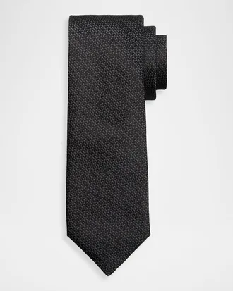 Canali Men & apos;s Tonal Jacquard Silk Tie