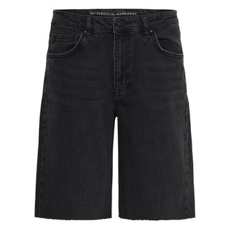 MY ESSENTIAL WARDROBE 139 High Long Shorts - Dames - Denim shorts - Zwart - W27 - Katoen - Korte Broeken
