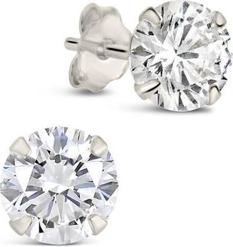 Sterling Forever Cubic Zirconia Stud Earrings in Silver at Nordstrom