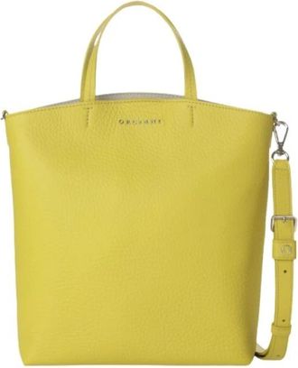 Orciani Kleine Ladylike Leren Shopper Tas - Dames - Shoppers - Geel - ONE Size - Tassen