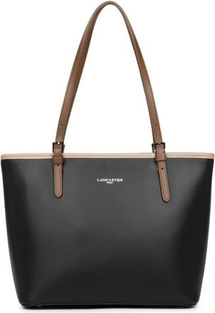 Lancaster Ritssluiting Schoudertas Glad Model - Dames - Shoppers - Zwart - ONE Size - Leer - Tassen
