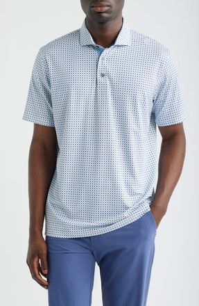 Greyson Ironwood Microprint Performance Golf Polo in Arctic at Nordstrom, Size Xx-Large