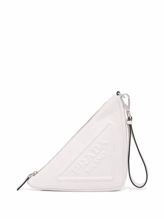 Prada leather triangle pouch - women - Leather - OS - White