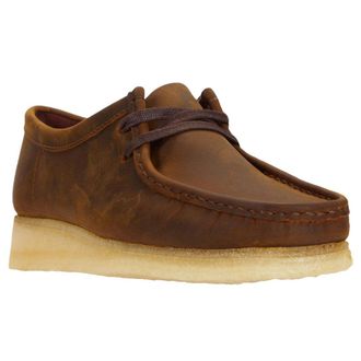Clarks Wallabee Leather Mens Lace Up Shoes - Beeswax - Size:UK 10.5