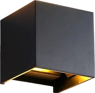 OEM Juego De 2 Apliques De Pared Con Detector De Movimiento, De Aluminio, Ip65, 12 W, Luz Blanca C&aacute;lida, Para Exteriores