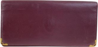 Cartier Wine Red Leather Long Wallet (Bi-Fold) (Pre-Owned)