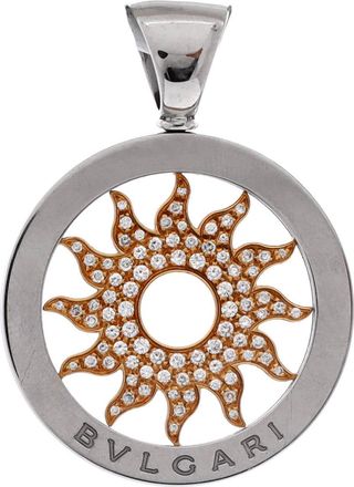Bulgari Tondo Sun Pendant Pendant & Charms 18K Yellow Gold and Stainless Steel with Diamonds