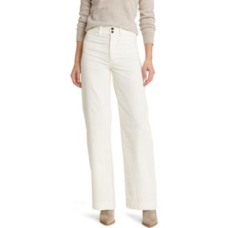 Faherty Corduroy Wide Leg Pants in Egret at Nordstrom Rack, Size 26