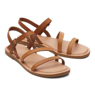 Toms Kira Leren Heren Sandalen in Tan